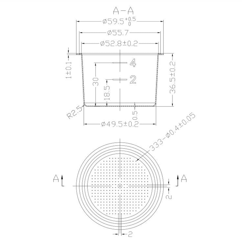 12005901 CHENGTECH COFFEE FILTER 4 CUP (36.5mm Height)