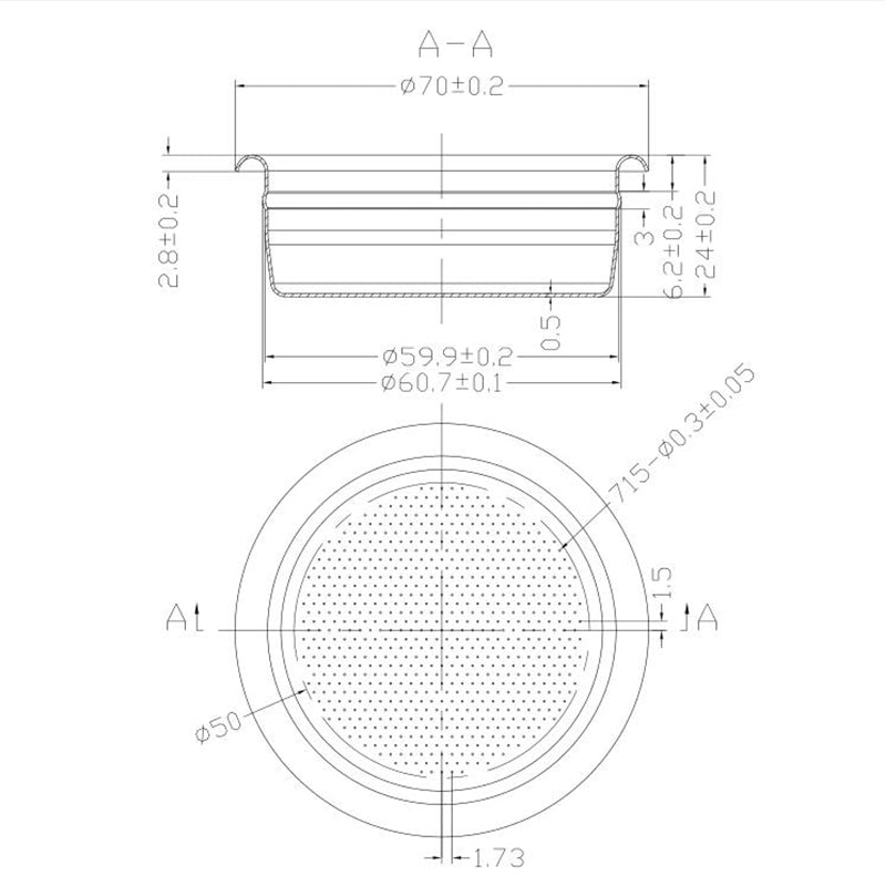 12006103 CHENGTECH ESPRESSO FILTER BASKET 18g 58mm