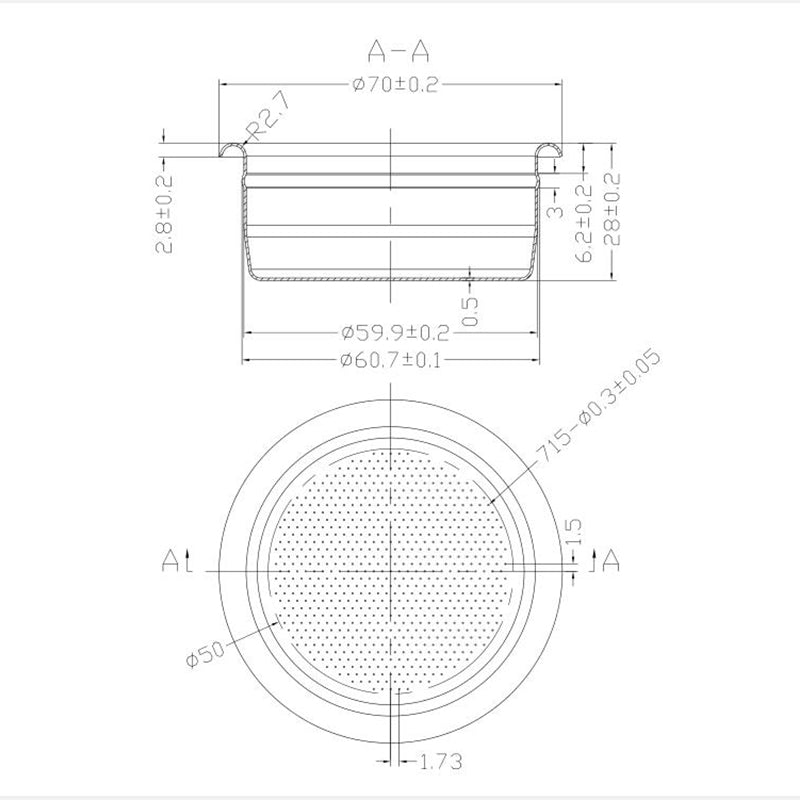 12006102 CHENGTECH ESPRESSO FILTER BASKET 21g 58mm