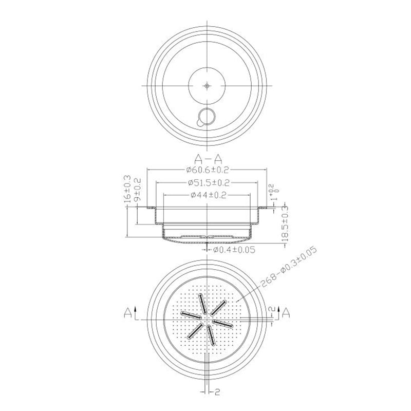 11012501 CHENGTECH ESPRESSO POD FILTER (DUAL WALL)