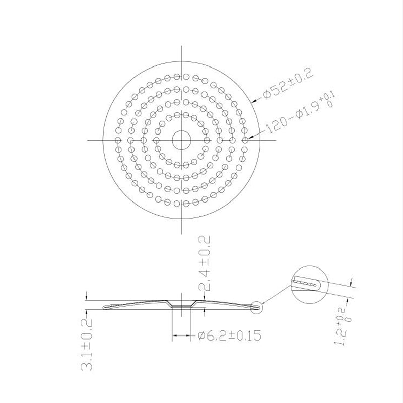 13003902 CHENGTECH ESPRESSO SHOWER Φ52mm (Cimbali/FAEMA/ASCASO/ECM)